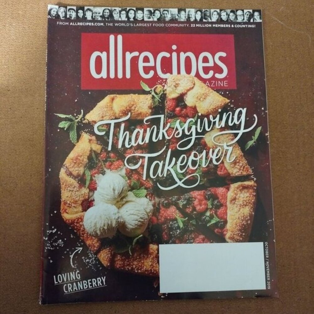 Allrecipes Magazine Thanksgiving Takeover Edition November/December 2019-VTG